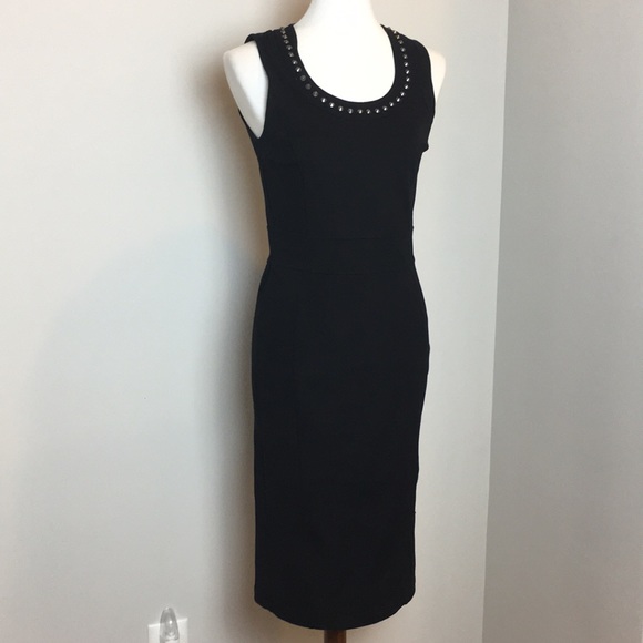 Burberry Dresses & Skirts - Burberry black crepe studded trim sheath dress